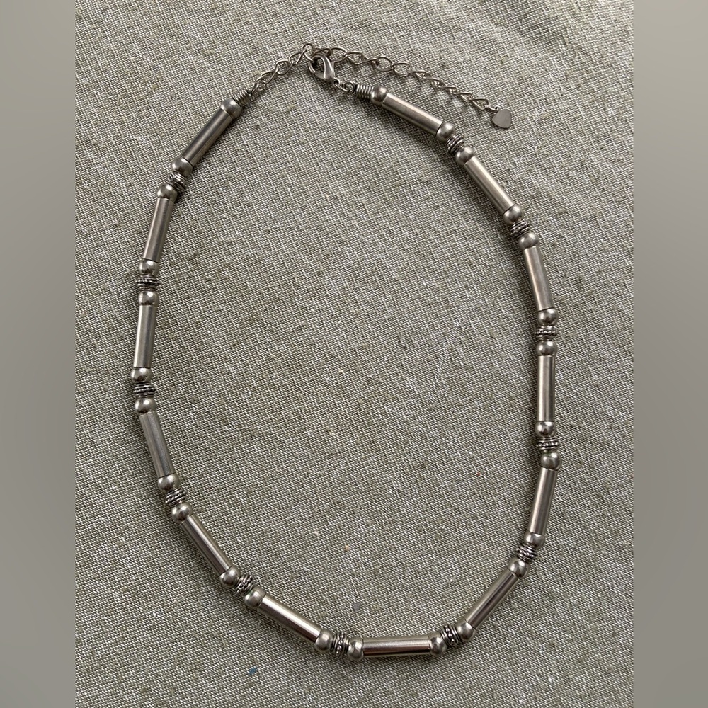 Grunge Y2K Era Necklace - Multi-Beaded Silver-Toned Lobster Clasp
